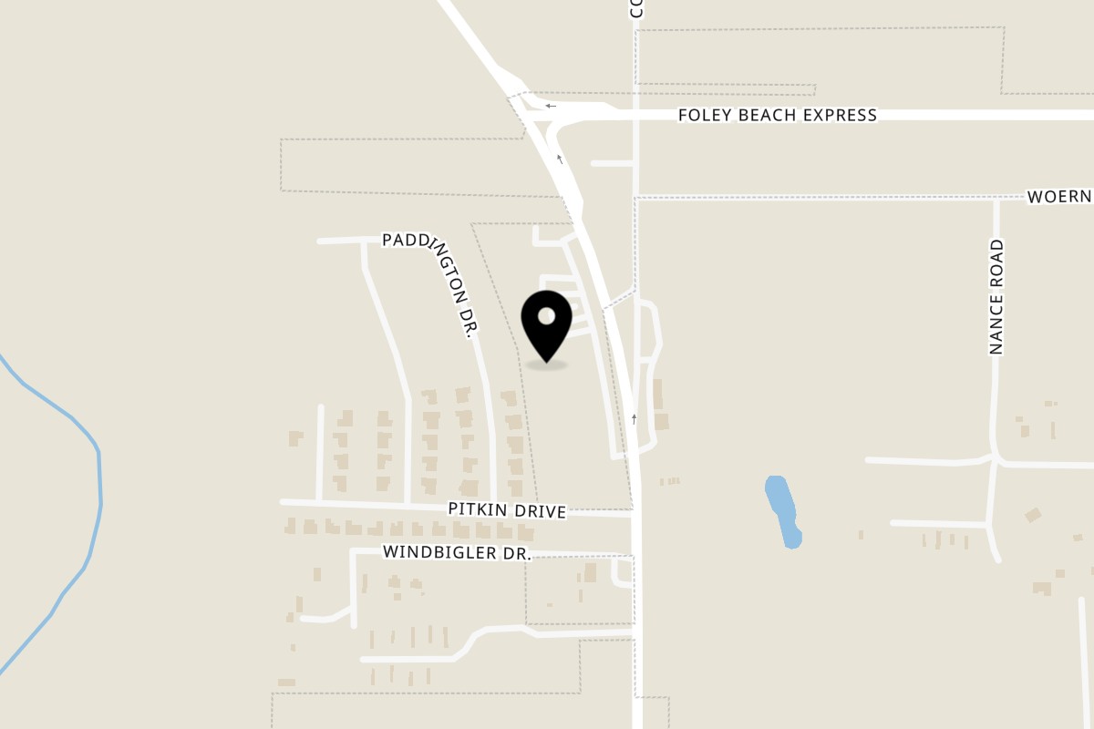 Map showing the location of Hattie's Soul Food on 15397A AL-59 in Foley